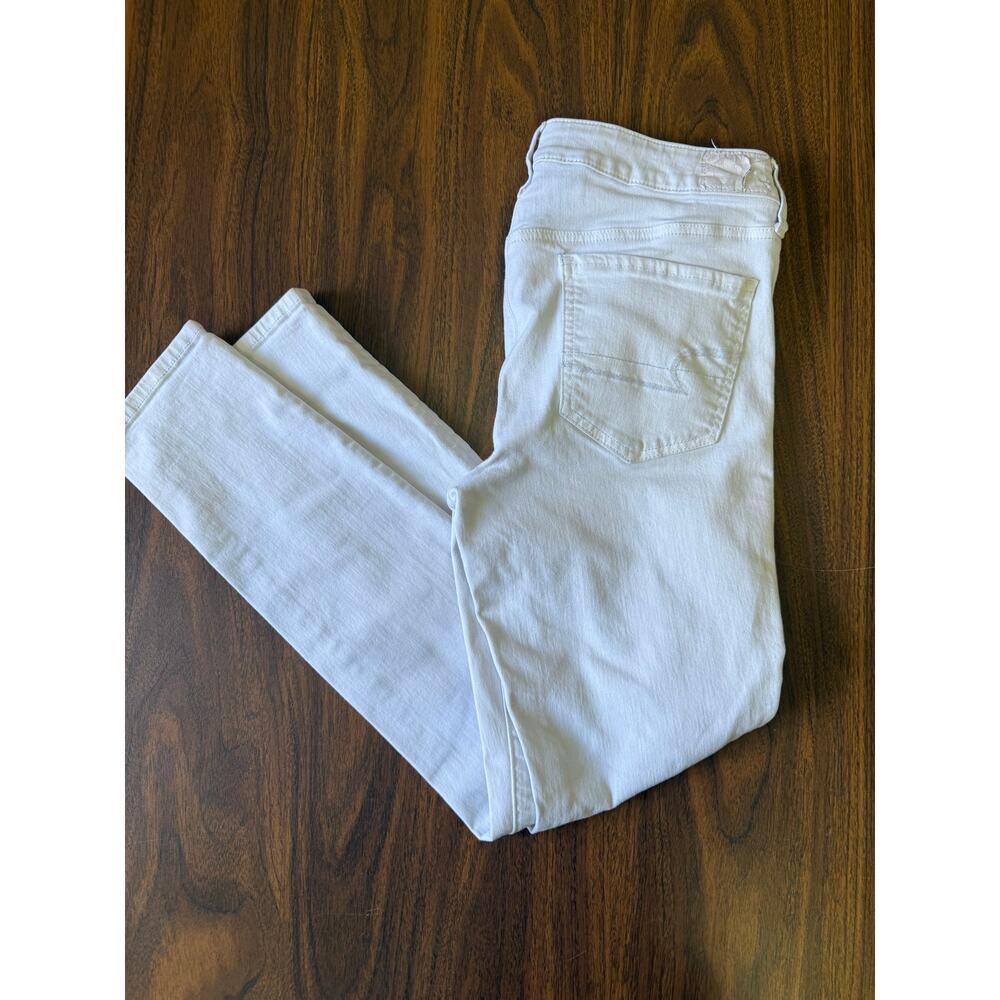 American eagle white super stretch denim womens size 10 - Picture 3 of 6